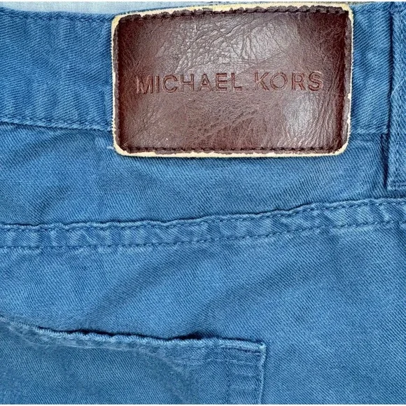 Michael Kors Grant Classic Fit Mens Blue Twill Pants Size 38 Straight Leg Used - Picture 8 of 8